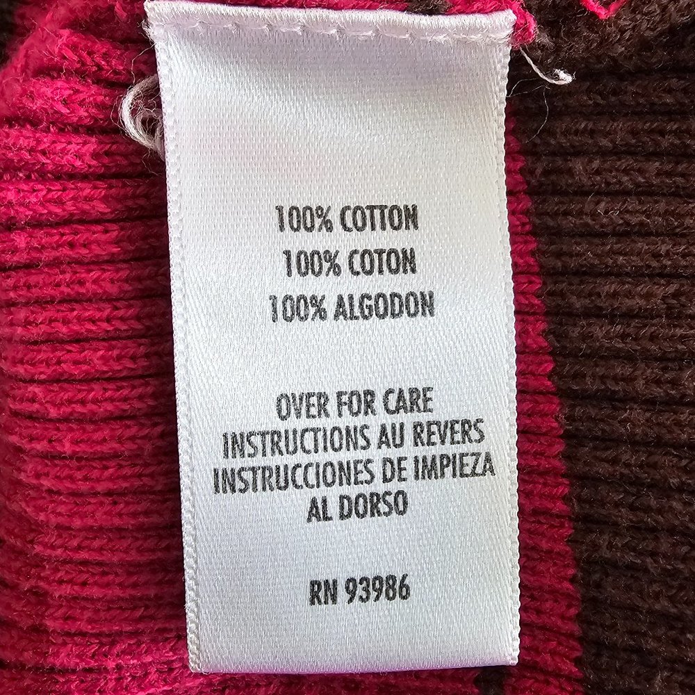 Petite Sophisticate LS Striped Ribbed Turtleneck Top | Like New | SP | Pink BRN - Picture 10 of 15